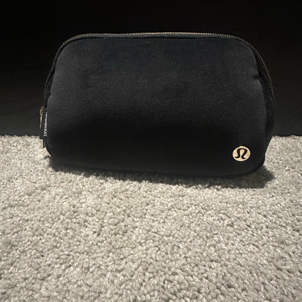 Lululemon Black and gold velvet everywhere belt bag